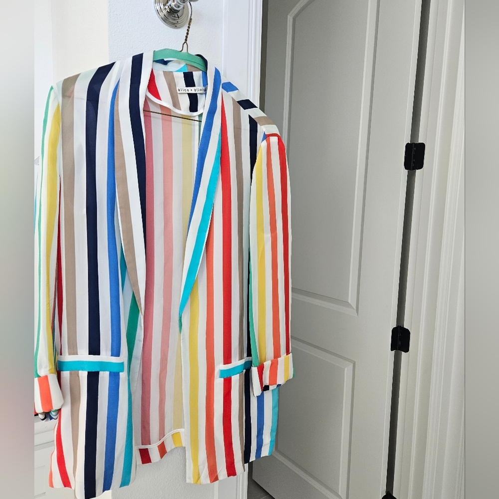 Alice + Olivia Multicolor Striped Blazer